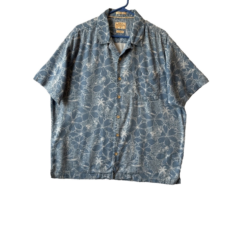 Quicksilver Waterman Comfort Fit Short Sleeve Woven Button Up Shirt XL‎ Hawaiian